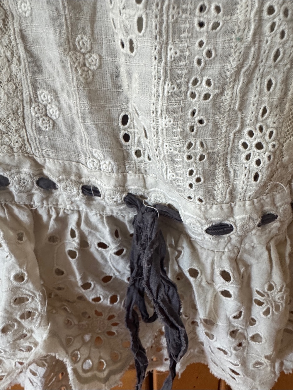 Magnolia Pearl Cream Eyelet Ruffle Blouse - Picture 3 of 5